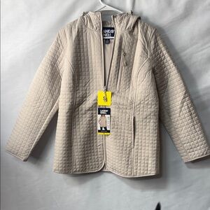 Lands' End Quilted Hooded Jacket — Beige